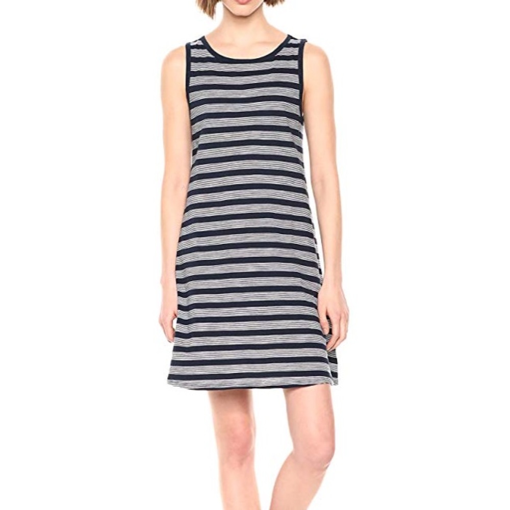 Lightweight Cotton Sleeveless Navy Stripe Dress